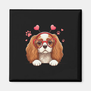 Funny Cavalier King Charles Spaniel Heart Headnd V Magnet