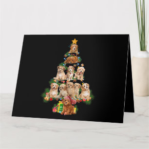 Funny Cavapoo Dog Merry Christmas Tree Cavapoo Lov Card