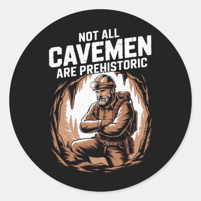 Funny Caving Spelunking Potholing Climbing Rescue  Classic Round Sticker (Front)
