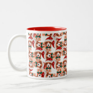 Funny Cavoodle Christmas Pattern Two-Tone Coffee Mug