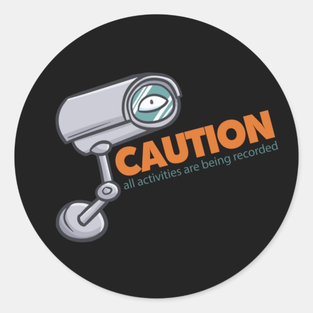 Funny CCTV Cartoon Stickers & Labels (Front)