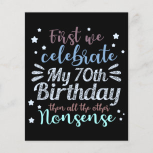funny celebrating the 70th birthday flyer