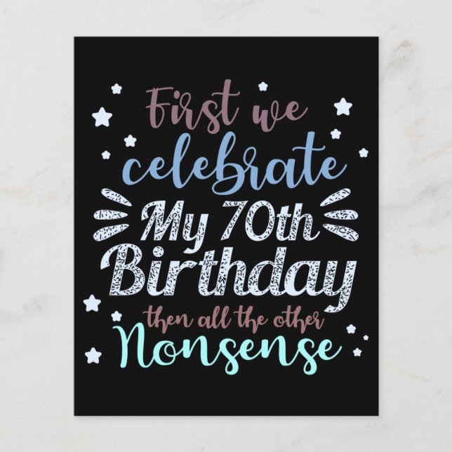 funny celebrating the 70th birthday flyer (Front)