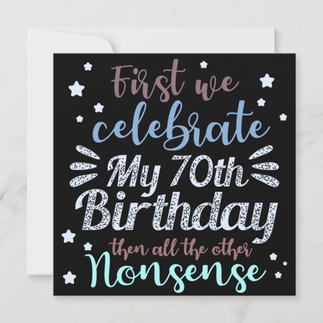 funny celebrating the 70th birthday save the date (Front)