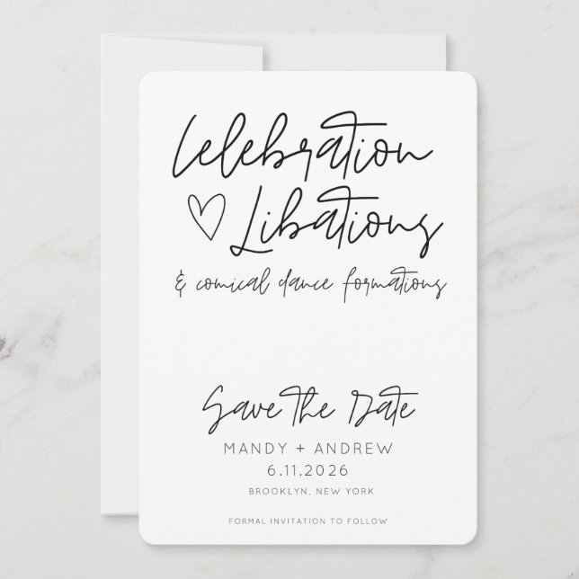 Funny Celebration Libatations Photo Wedding  Save The Date (Front)