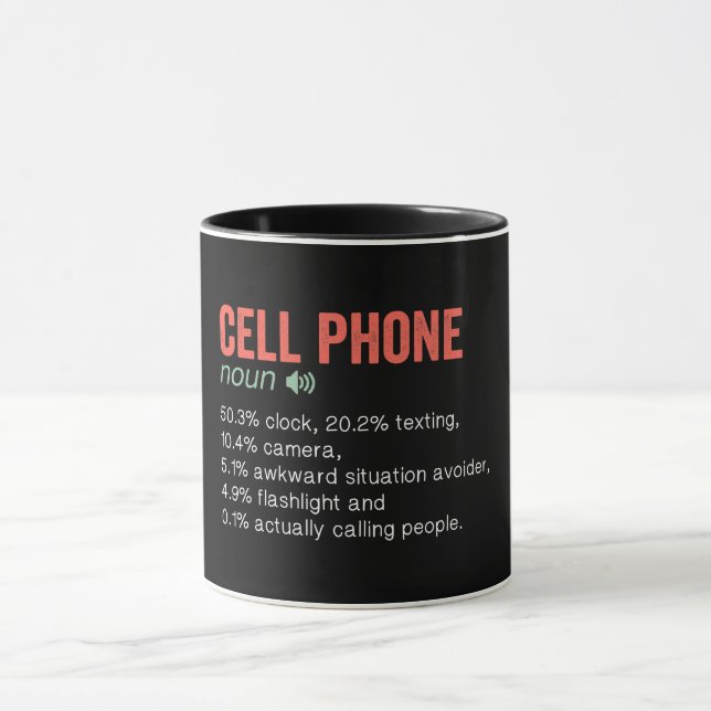 Funny Cell Phone Definition Mug (Center)