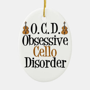 Funny Cello Ceramic Ornament