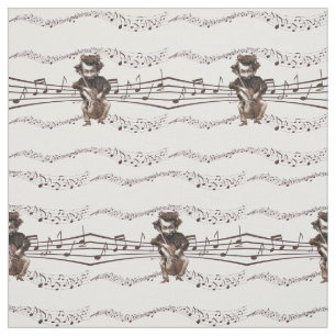 Funny Cello Chops Vintage Musician Fabric