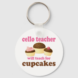 Funny Cello Teacher Key Ring