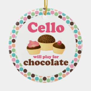 Funny Cello Will Play For Chocolate Ornament
