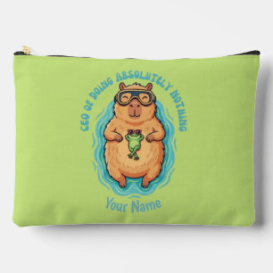 Funny CEO of Doing Nothing Capybara Frog Accessory Pouch