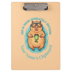 Funny CEO of Doing Nothing Capybara Frog Notebook Clipboard