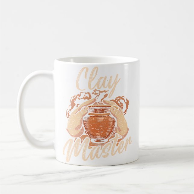 Funny Ceramic Clay Master Pottery Coffee Mug (Left)