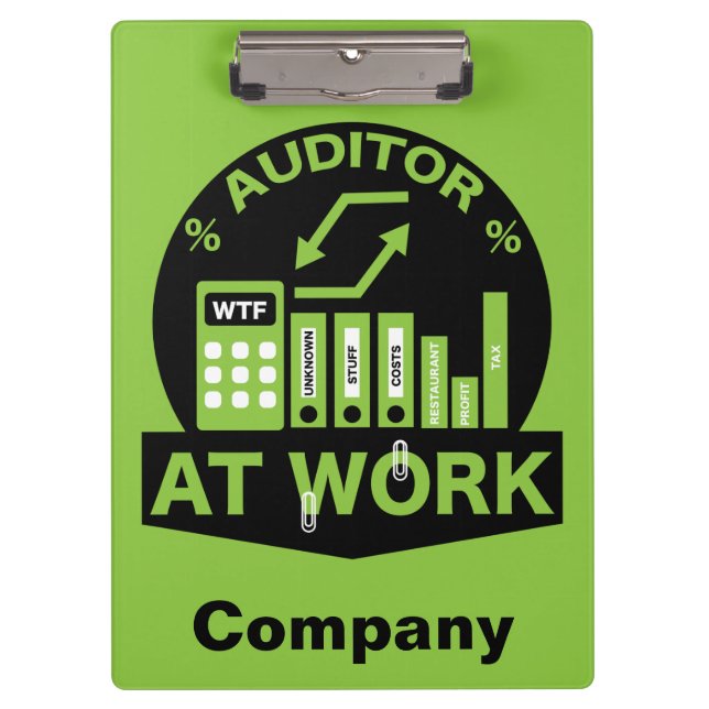 Funny Certified Auditor Gift Clipboard (Front)