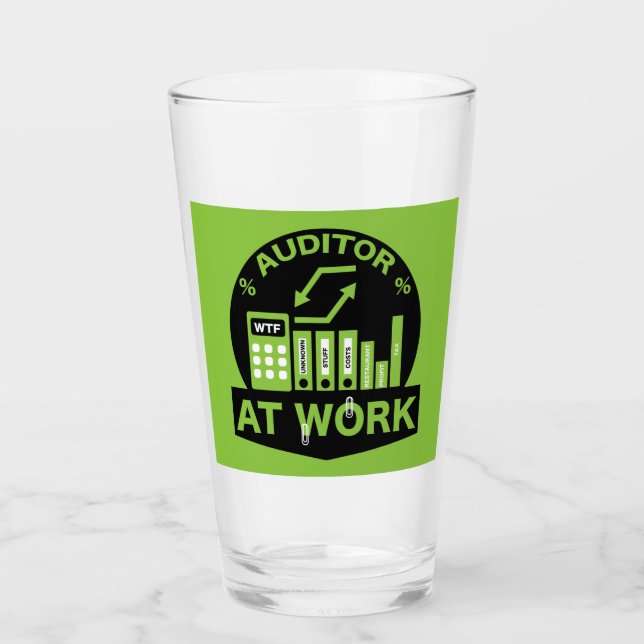 Funny Certified Auditor Gift Glass (Front)