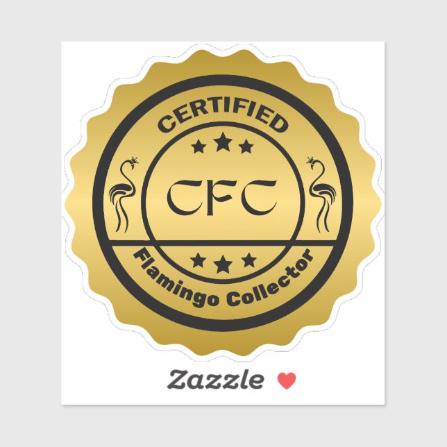 Funny Certified Flamingo Collector Black and Gold (Sheet)