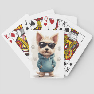 Funny Cesky Terrier Kawaii Dog Playing Cards