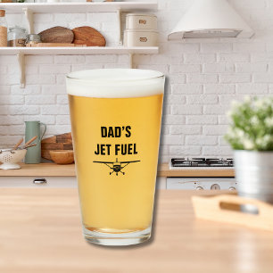 Funny Cessna Aeroplane Dad’s Jet Fuel Birthday Glass