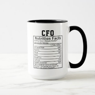Funny CFO Nutrition Facts Gift For Chief Financial Mug