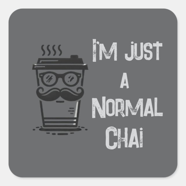 Funny Chai Sticker Grey  (Front)