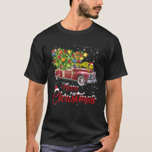 Funny Chameleon Driving Christmas Tree Truck Chame T-Shirt