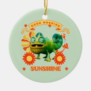Funny Chameleon Good Morning Sunshine Ceramic Ornament
