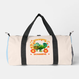Funny Chameleon Good Morning Sunshine Duffle Bag