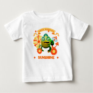 Funny Chameleon Good Morning Sunshine Retro Art Baby T-Shirt