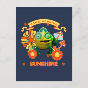 Funny Chameleon Good Morning Sunshine Retro Art Postcard