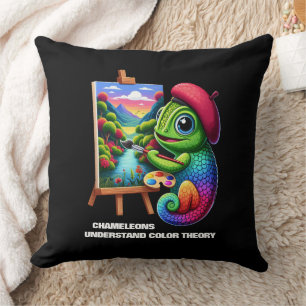 Funny Chameleons Understand Colour Theory Cushion
