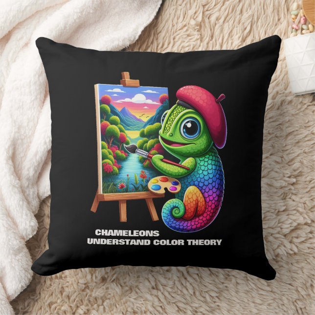 Funny Chameleons Understand Colour Theory Cushion (Blanket)