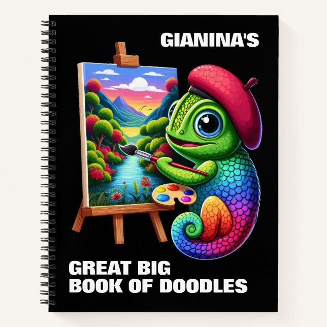 Funny Chameleons Understand Colour Theory Notebook (Front)