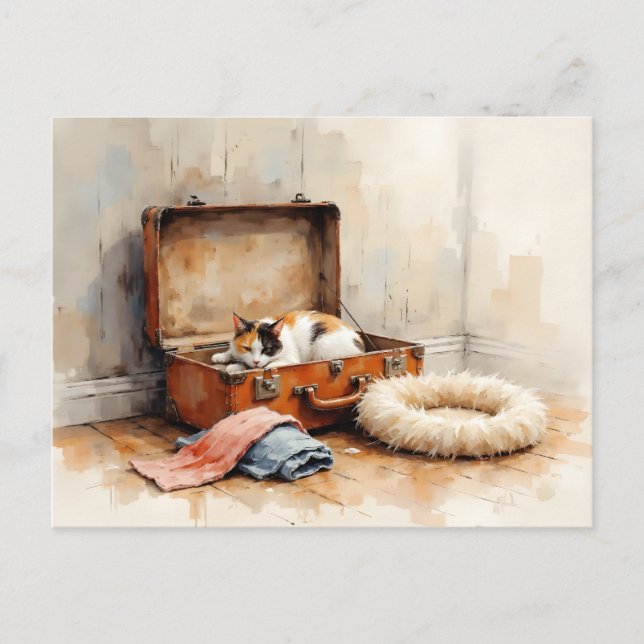 Funny Change of Address from Calico Cat Postcard (Front)