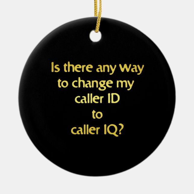 Funny Changing ID to IQ Joke Ceramic Ornament (Front)