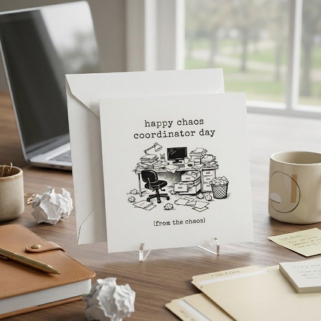 Funny Chaos Coordinator Day Admin Assistant  Holiday Card (Creator Uploaded)
