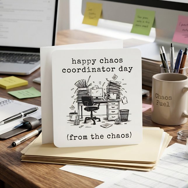 Funny Chaos Coordinator Day Admin Assistant Holiday Card (Creator Uploaded)