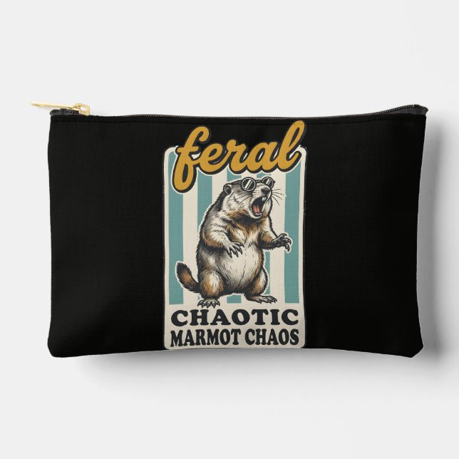 Funny Chaotic Marmot Chaos Meme Design Accessory Pouch (Front)