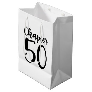 Funny chapter fifty Birthday word art  Medium Gift Bag