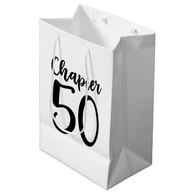 Funny chapter fifty Birthday word art  Medium Gift Bag (Front Angled)