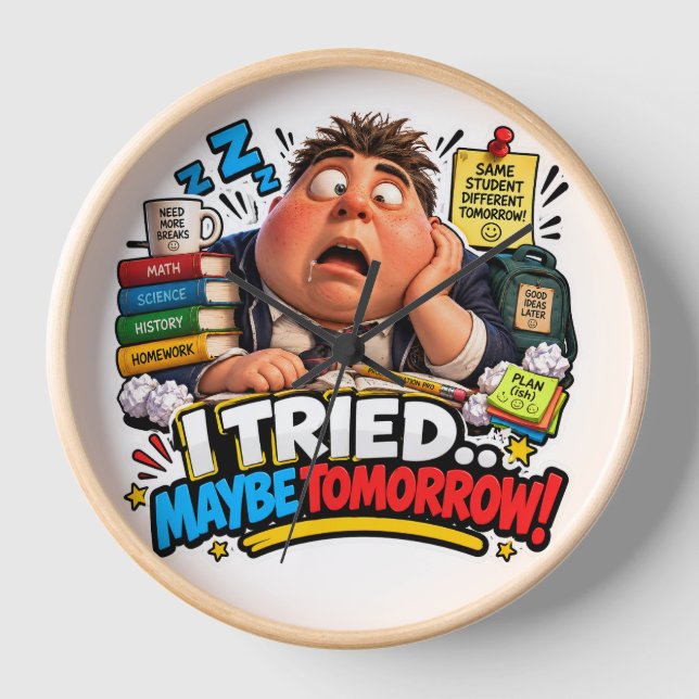 Funny Characters Back to School Balloon Clock (Front)