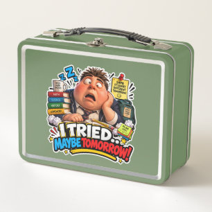 Funny Characters Back to School Balloon Metal Lunch Box