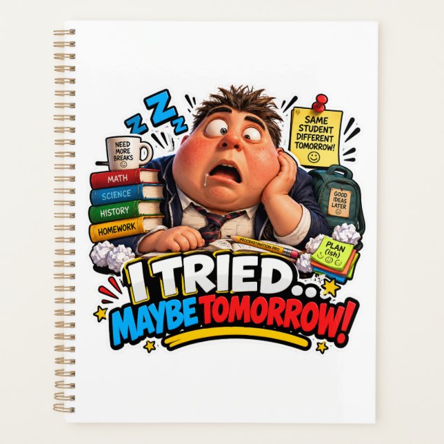 Funny Characters Back to School Balloon Planner (Front)