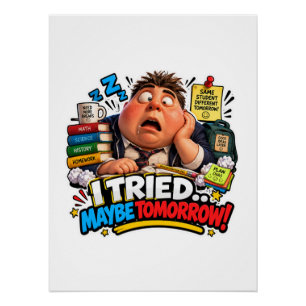Funny Characters Back to School Balloon Poster