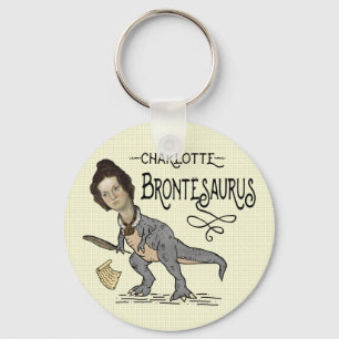 Funny Charlotte Bronte Saurus Dinosaur Book Reader Key Ring