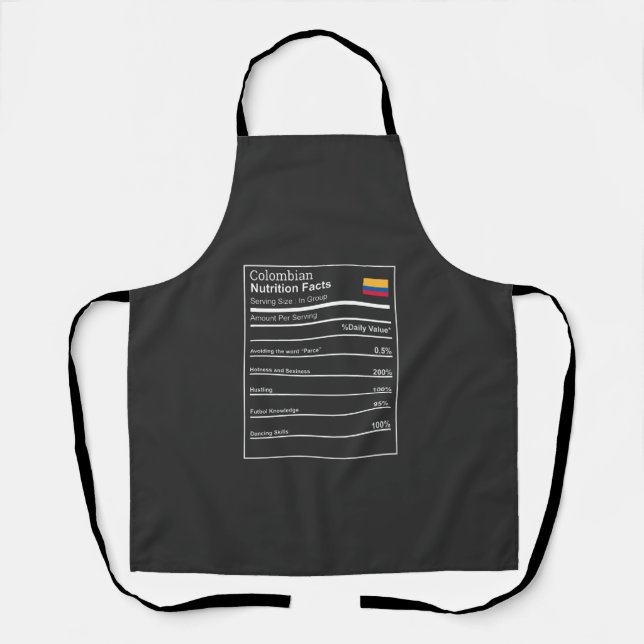 Funny Chart Colombian NutritionFacts Apron (Front)