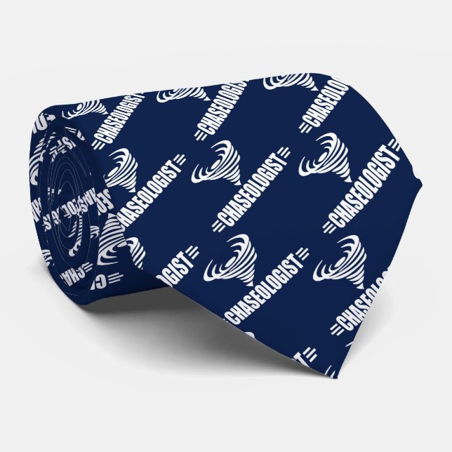Funny Chaseologist Tornado Storm Chaser Tie (Rolled)