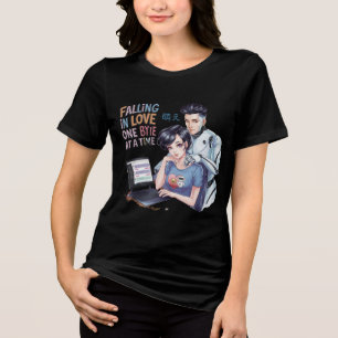 Funny Chatbot Companion Ai Memes Falling In Love Tri-Blend Shirt