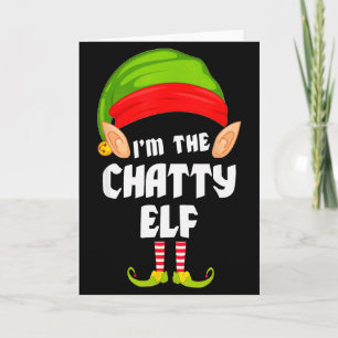 Funny Chatty Elf Matching Family Group Pj Christma Card