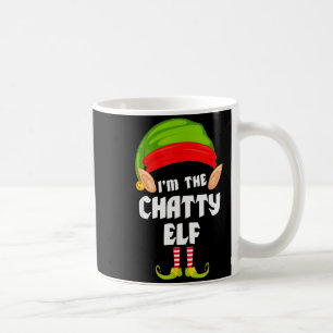 Funny Chatty Elf Matching Family Group Pj Christma Coffee Mug
