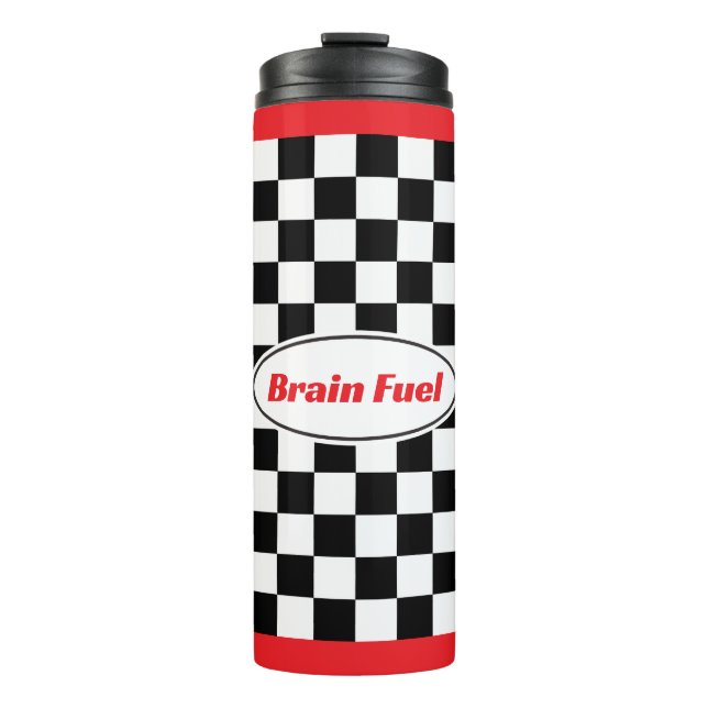 Funny Checkered Flag Racing Travel Mug Gift (Front)